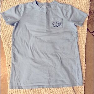 Womens Ivory Ella Soccer light blue pocket T Shirt
